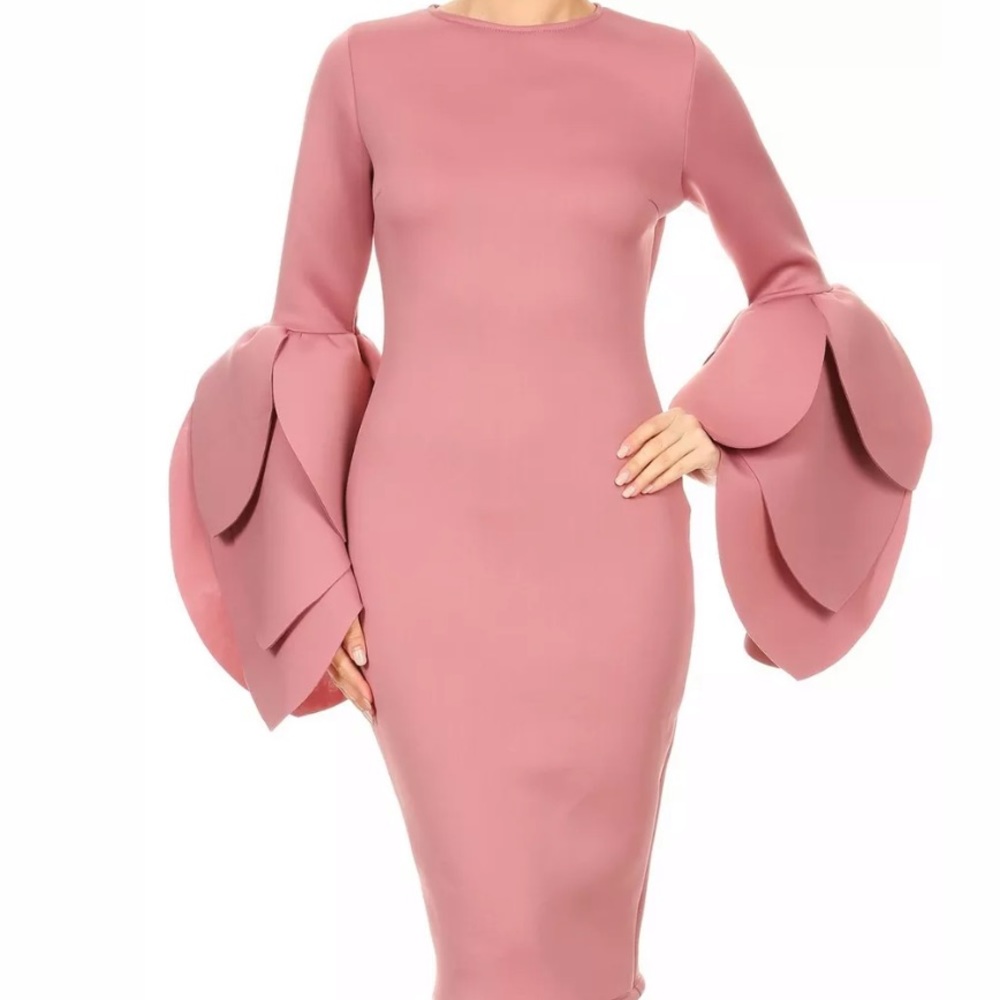 Pink Petal Sleeved Dress